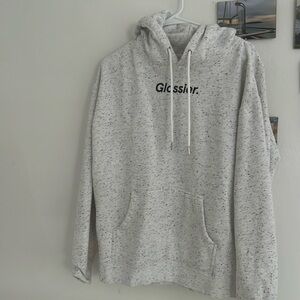 Glossier light grey hoodie